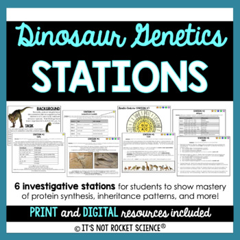 Preview of Dinosaur Genetics Stations Activity