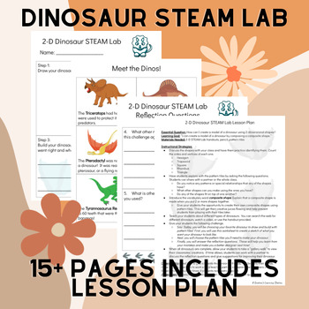 Preview of Dinosaur Geometry STEAM Lab