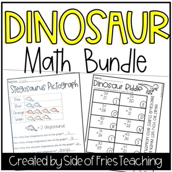 Preview of 2nd and 3rd Grade Dinosaur Graphs and Math Riddles (Bundle)