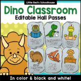 Dinosaur Hall Passes | Editable Classroom Decor