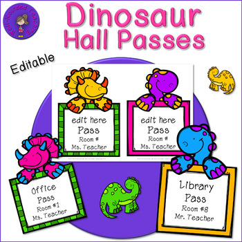 School Teacher Hall Pass Dinosaur Roarsome Badge