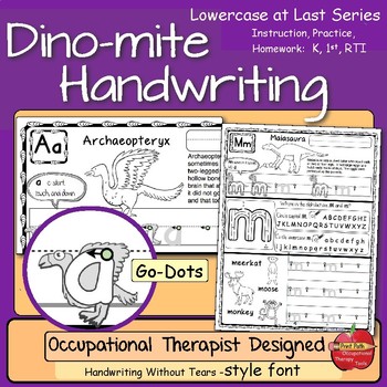 Preview of Dinosaur Handwriting: Instruction or Practice ~Lowercase at Last~ HWT Style Font