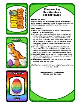 Preview of Dinosaur Hatching Eggs Matching Card Game - SECOND HATCH EXPANSION SET