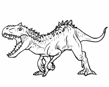 Dinosaur Illustration For Coloring Page / Book by SCWorkspace | TPT