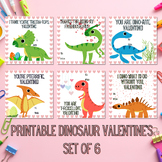 Dinosaur Kids Classroom Valentine's Day Cards