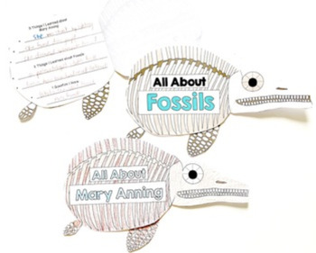 Preview of Dinosaur Lady Mary Anning 3-2-1 Book Response Facts Craft Biography ELA Science