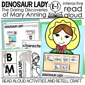 Preview of Dinosaur Lady Mary Anning Interactive Read Aloud Activities | Women's History