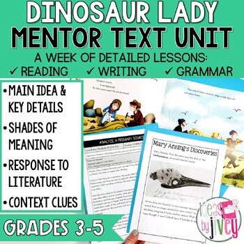 Preview of Dinosaur Lady Mentor Text Unit for Grades 3-5