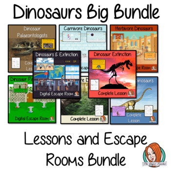 Preview of Dinosaur Lessons and Escape Rooms Bundle