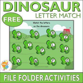 Preview of Free Dinosaur Letter Match File Folder Activity