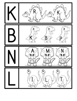 Download Dinosaur Letter Matching Coloring Activity Page | TpT