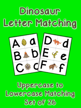 Preview of Dinosaur Letter Matching - Set of 26 - Uppercase to Lowercase