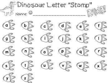 dinosaur letter stamp by playful beeginnings tpt