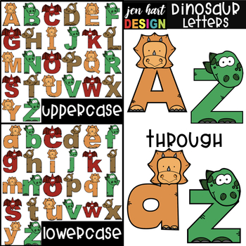 Preview of Alphabet Letters Clip Art -Dinosaur Letters {jen hart Clip Art)