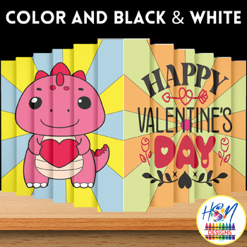 Preview of Dinosaur Love Theme Agamograph Bulletin Board - Valentines Day Craft & Activity