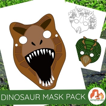 Preview of Dinosaur Masks for Prehistoric Play