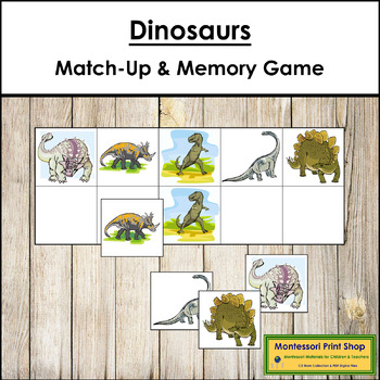 Preview of Dinosaurs Match-Up and Memory Game (Visual Discrimination & Recall Skills)