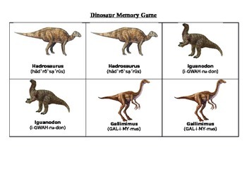 dinosaur matching game by playhouse teachers pay teachers