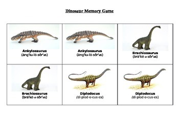 Preview of Dinosaur Matching Game