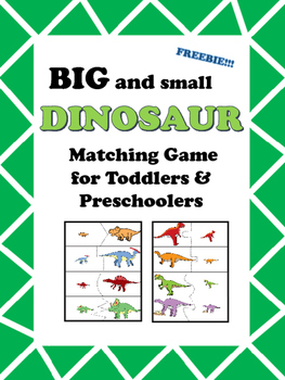 Preview of Dinosaur Matching Puzzle Game for Toddlers and Preschoolers