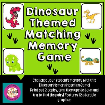 Preview of Dinosaur Matching Memory Game