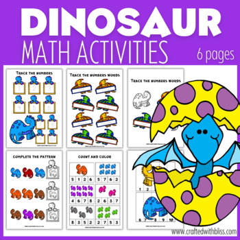 Preview of Dinosaur Math Activities Printable