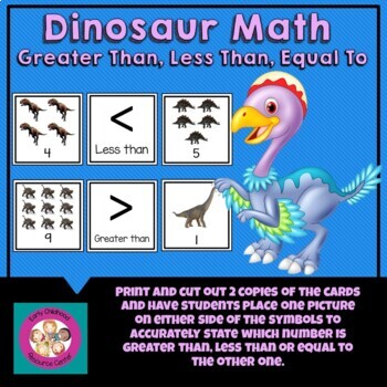 Preview of Dinosaur Math:  Greater Than, Less Than, Equal To