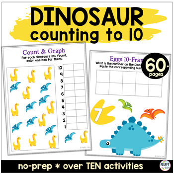 Dinosaur Math Preschool and Kindergarten by Fluffy Tots | TpT