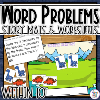 Preview of Addition & Subtraction Word Problem Story Mats & Worksheets - FREEBIE