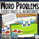 Addition & Subtraction Word Problem Story Mats & Worksheet