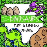 Dinosaur Math and Literacy Centers for Preschool, Pre-K, and Kindergarten