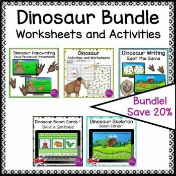 Preview of Occupational Therapy Dinosaur Writing & Math Fine Motor Activities Bundle