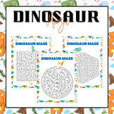 Dinosaur Maze Puzzle Worksheets | End of The Year Activities