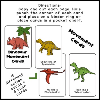 Prehistoric Dinosaur Brain Breaks - (24 Prehistoric Dinosaur Movement Cards)