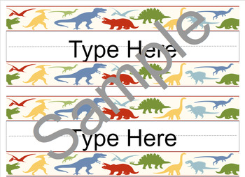 Preview of Dinosaur Name Tags cubby's, tables and more!