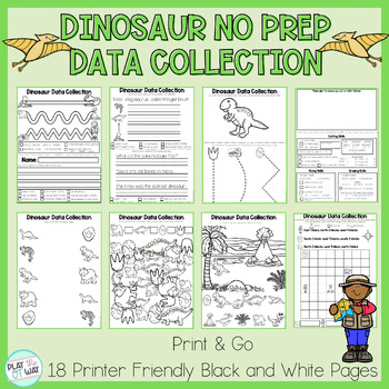 Preview of Dinosaur No Prep OT Data Packet Handwriting, Visual Perception, and EF