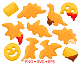 Dinosaur Nugget Clipart - SVG, PNG, EPS Images - Dino Chic