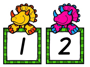 dinosaur number cards 1 20 by ms k s kreations tpt