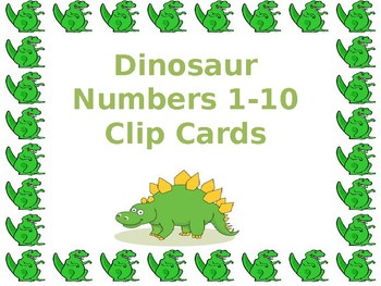 dinosaur number identification 1 10 clipcards by creating a difference