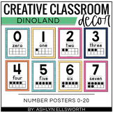 Dinosaur Number Posters 0-20