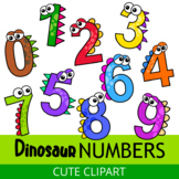 Dinosaur Numbers - Funny Cartoon Clipart Lettering