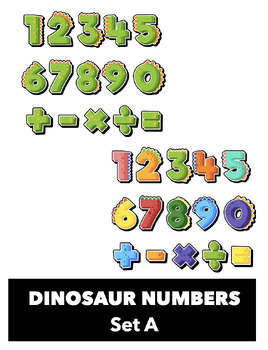Preview of Dinosaur Numbers - Math and Decor Set - 2 Color Schemes