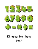 Dinosaur Numbers - Math and Decor Set - Green & Orange
