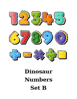 Preview of Dinosaur Numbers - Math and Decor Set - Multicolor