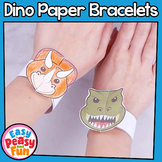 Dinosaur Paper Bracelets | Printable T-Rex & Triceratops D