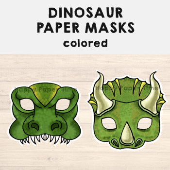 Perseus kurve hagl Dinosaur Paper Masks Printable Craft Activity Costume Template for Kids