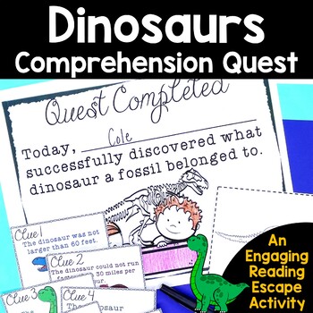 Preview of Dinosaur Passages Reading Comprehension Escape Room