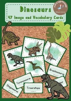 Preview of Dinosaur Picture and Vocabulary Cards
