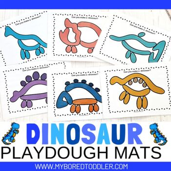 Dinosaur Playdough / Playdoh Mats Color &B&W- Toddlers Preschoolers fine  motor