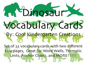 Preview of Dinosaur / Prehistoric Vocabualry Cards